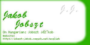 jakob jobszt business card
